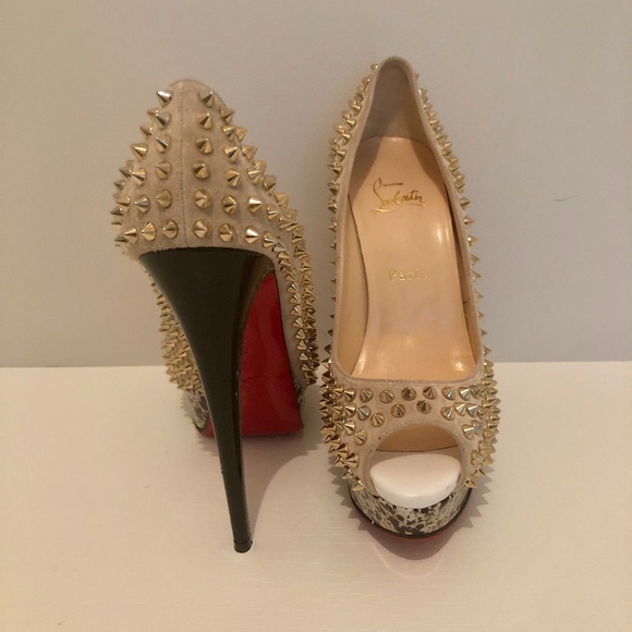 Christian Louboutin Lady Peep Spikes 150 - Picture 1 of 3